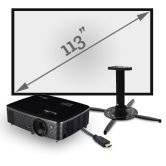 HD Cinema Package Motor Beamer Leinwand 113"