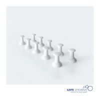 Set, 10 Stück magnethaftende Haftpins, weiß