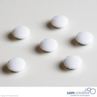 Set Glasmagnete 20mm, 6 Stück weiß
