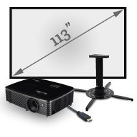 HD Cinema Package Motor Beamer Leinwand 113"